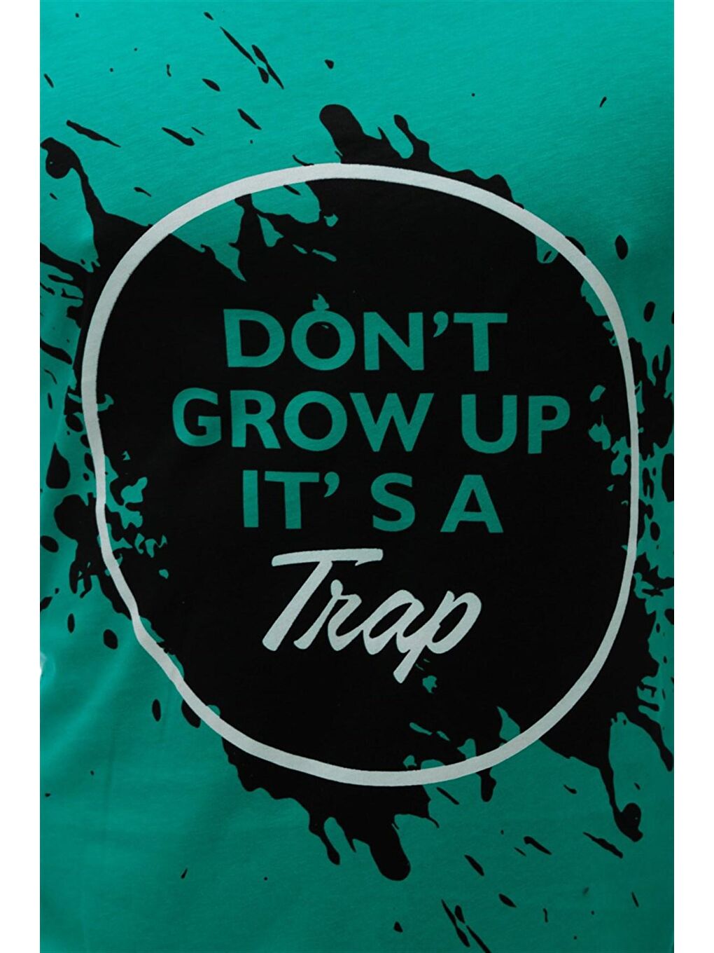 Baskılı Bisiklet Yaka Yeşil Tişört 2892-4