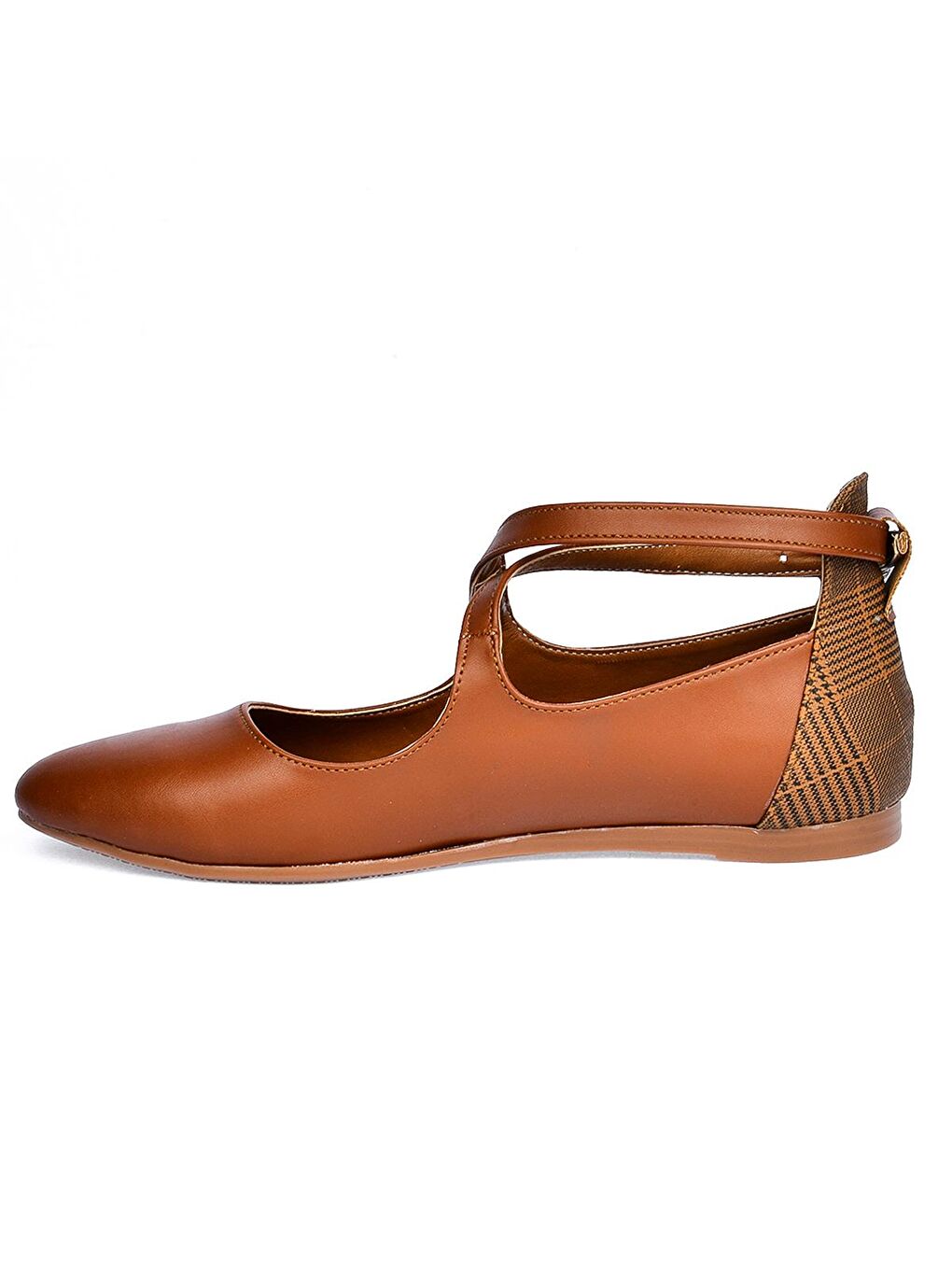 Kahverengi Cilt Sandalet Kadın Babet Ayakkabı 1920-203-3