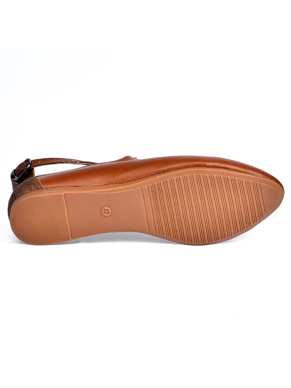 Kahverengi Cilt Sandalet Kadın Babet Ayakkabı 1920-203-4