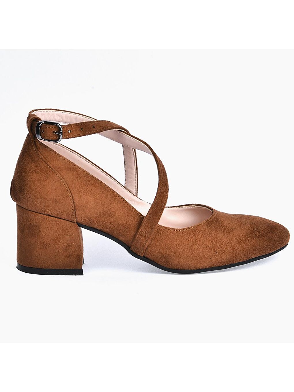 Kahverengi Süet 5 Cm Topuklu Kadın Ayakkabı 544-1121-2