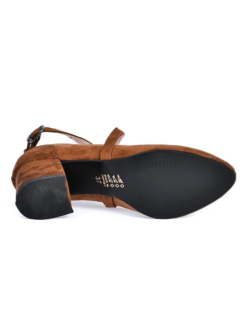 Kahverengi Süet 5 Cm Topuklu Kadın Ayakkabı 544-1121-4