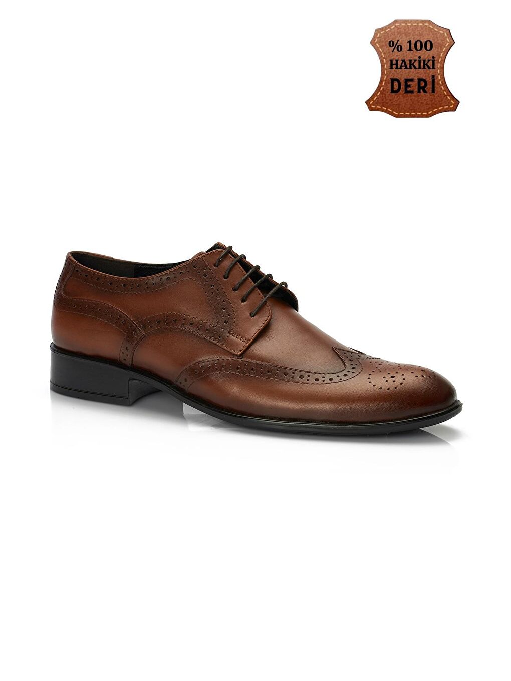 Kahverengi H046 Hakiki Deri Klasik Erkek Ayakkabı-3
