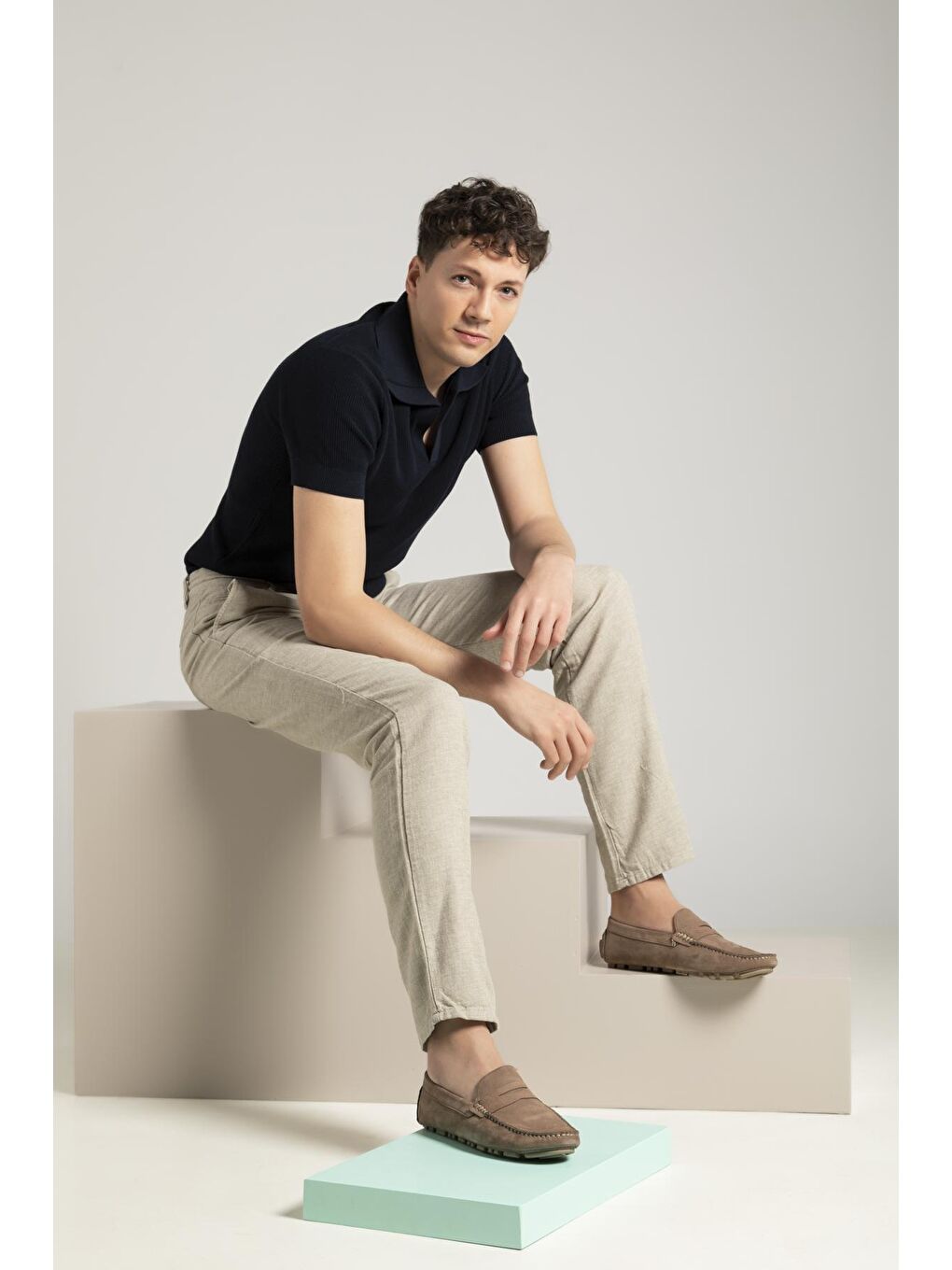 Bej Erkek Hakiki Deri Loafer 131986 N3022 Kum-1