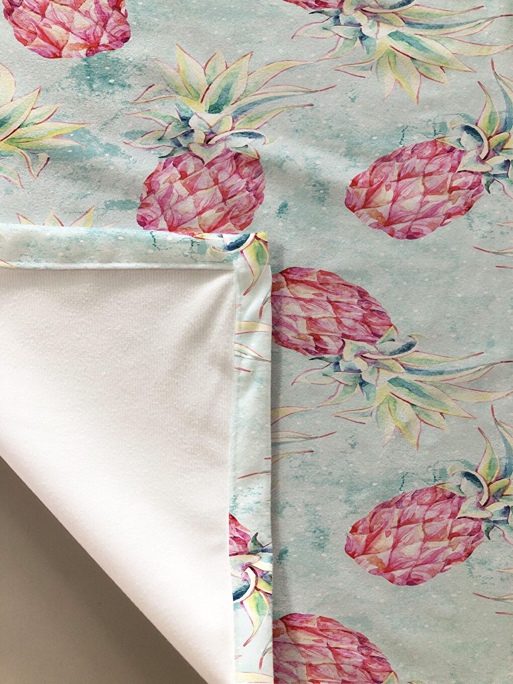 Karışık Ananas Desenli Masa Örtüsü Mavi-1
