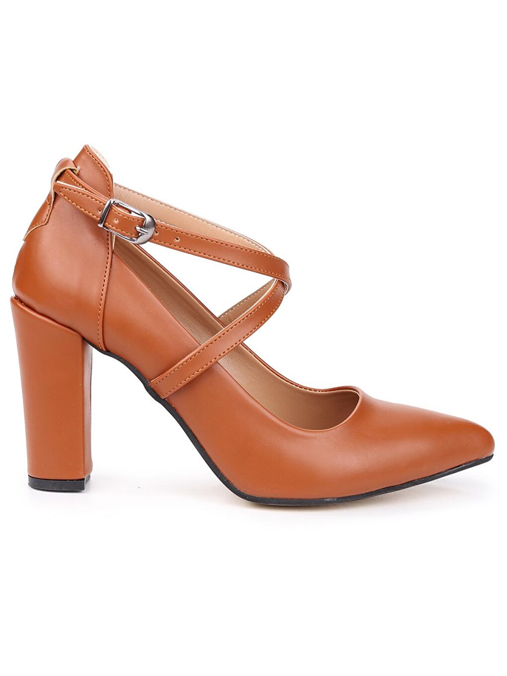 Kahverengi Cilt 9 Cm Topuklu Kadın Sandalet Ayakkabı 137029-1122-3