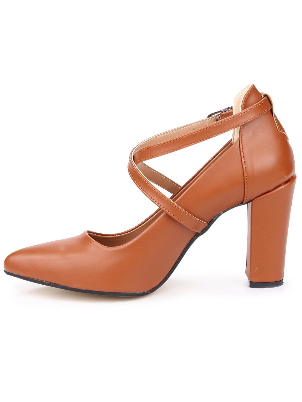 Kahverengi Cilt 9 Cm Topuklu Kadın Sandalet Ayakkabı 137029-1122-4