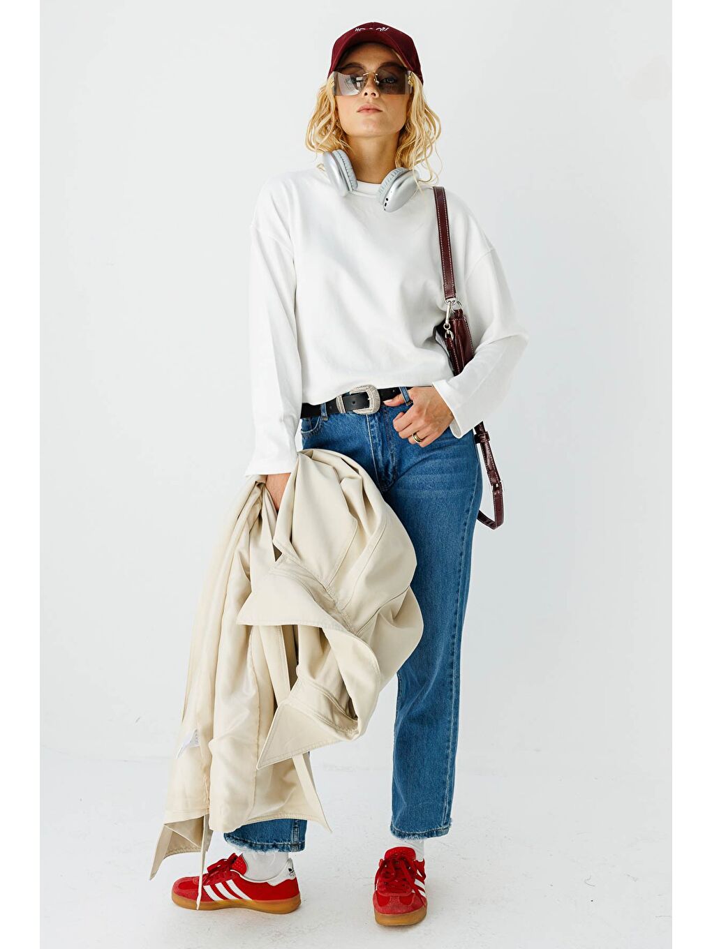 Premium Wide Leg Jean - Koyu Mavi-4