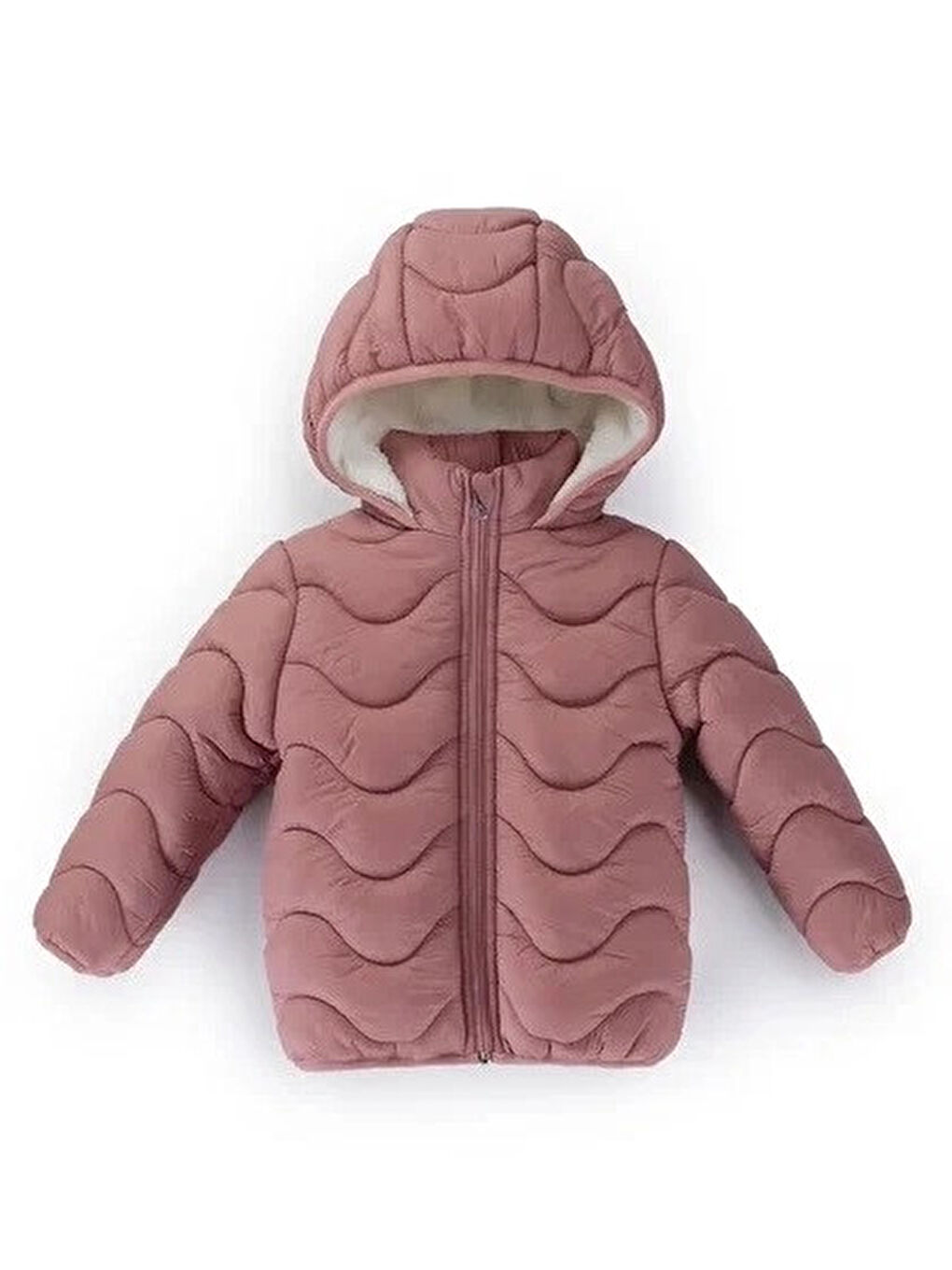 Pembe Desenli Kız Bebek Mont 50129