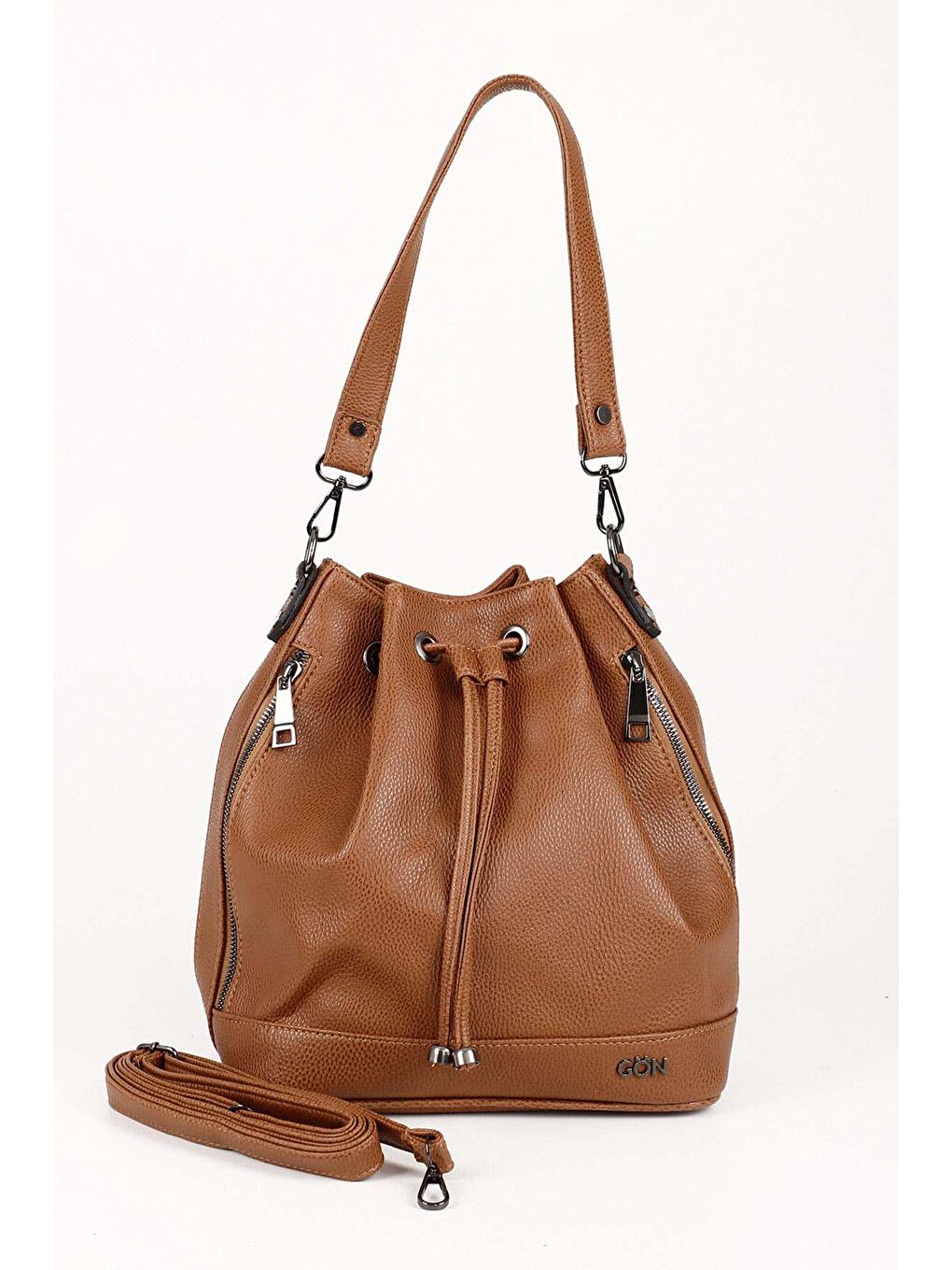 Kahverengi TABA FLOTER  Orta Boy Kadın Büzgülü Omuz Ve Sırt Çantası Q0494