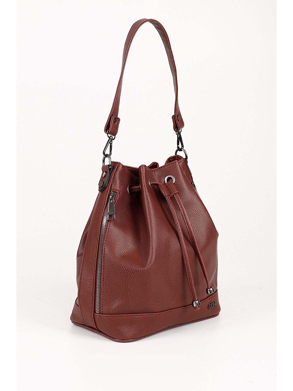 Bordo BORDO FLOTER  Orta Boy Kadın Büzgülü Omuz Ve Sırt Çantası Q0494-1