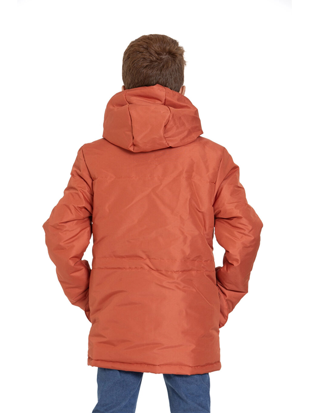 Kahverengi Cepli Kapüşonlu Erkek Çocuk Mont 4224-4