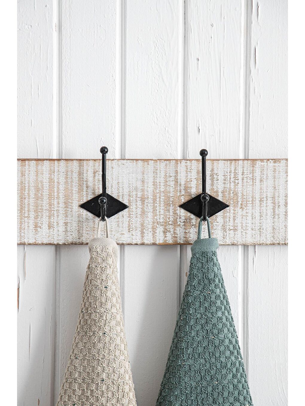 Parla 2'li Mutfak Havlusu %100 Pamuk  Bukle-Bukle Bej-Yeşil 50X70 Cm-5