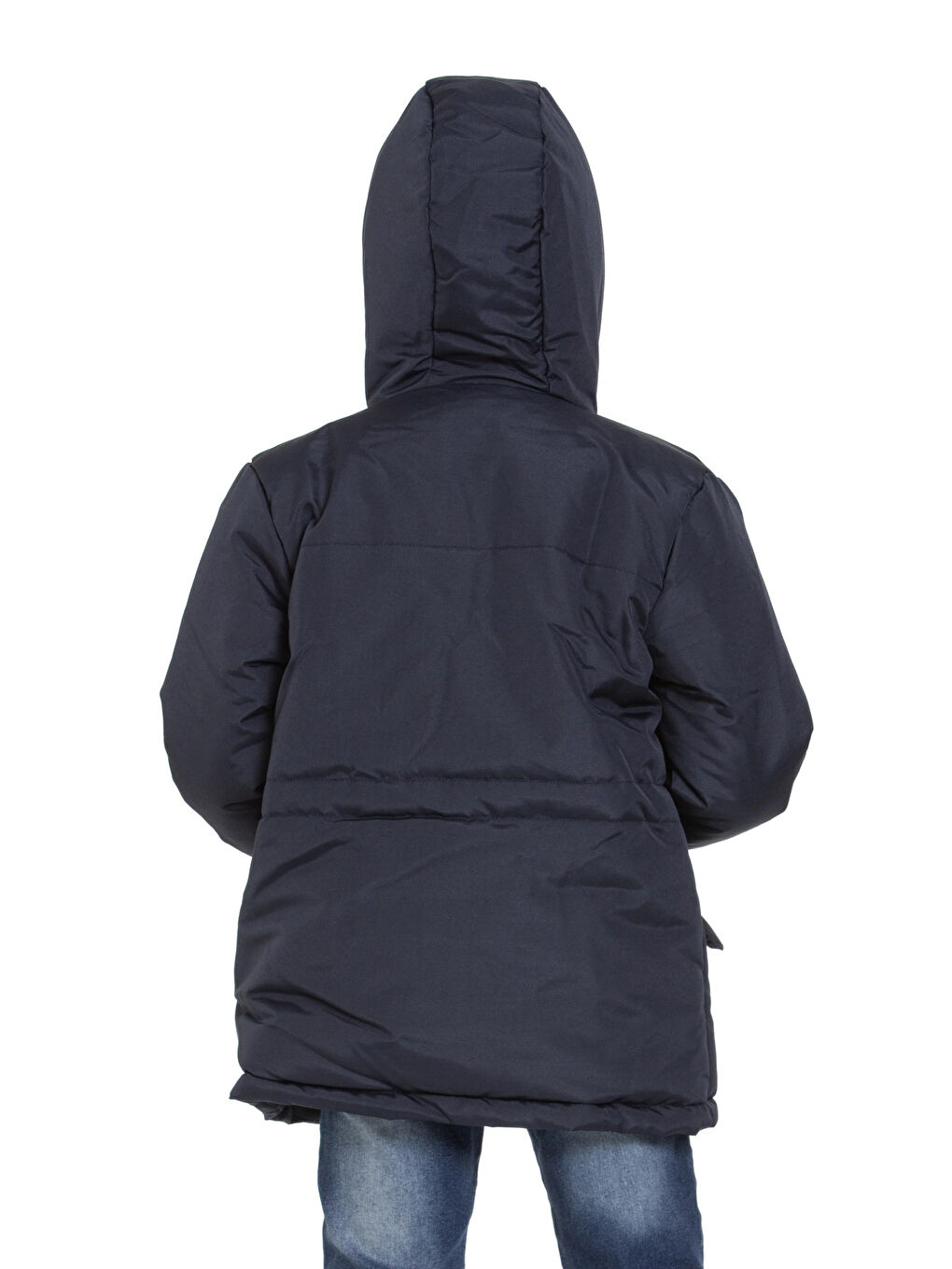 Lacivert Cepli Kapüşonlu Erkek Çocuk Mont 4223-4