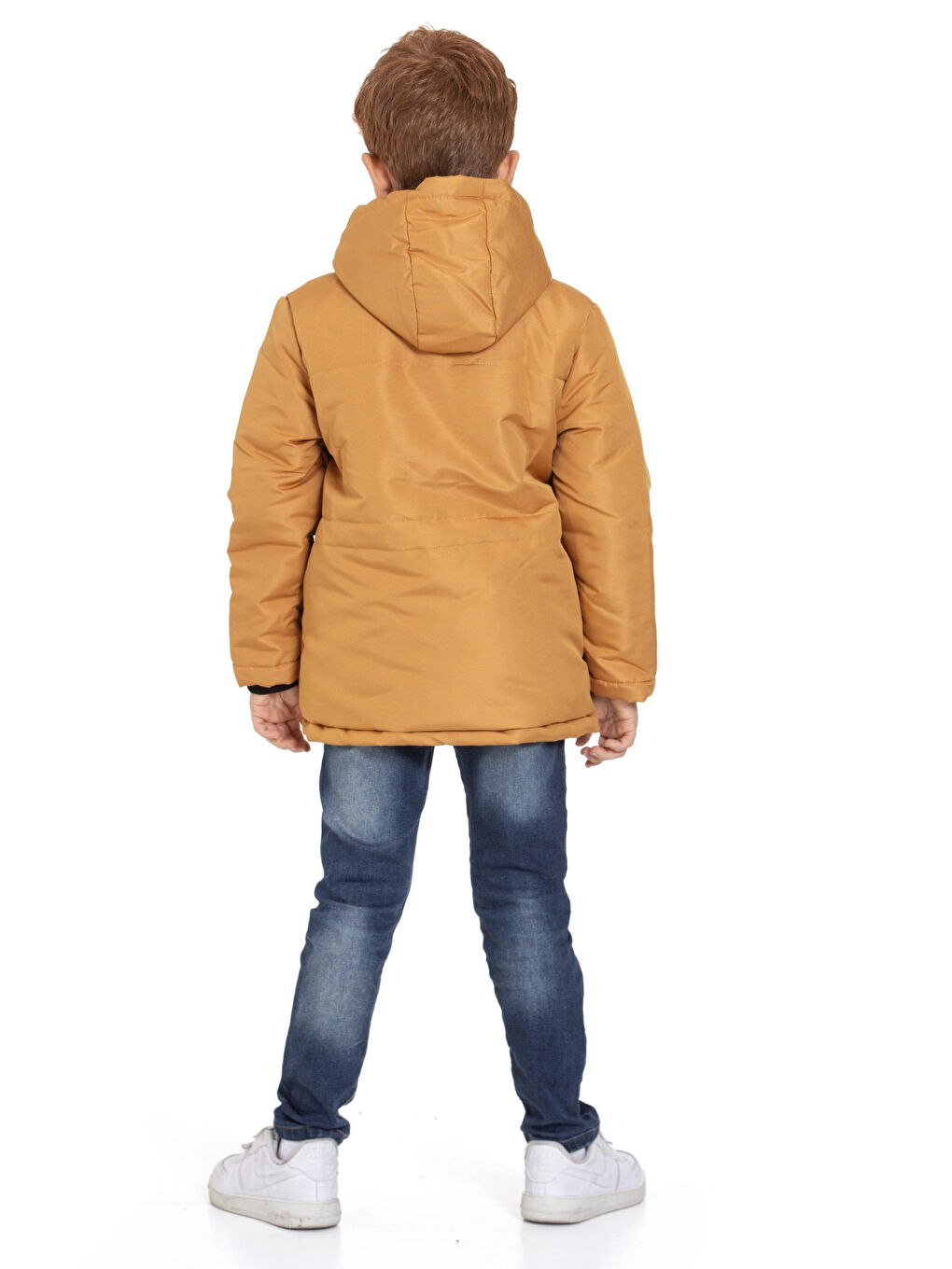 Sarı Cepli Kapüşonlu Erkek Çocuk Mont 4223-4