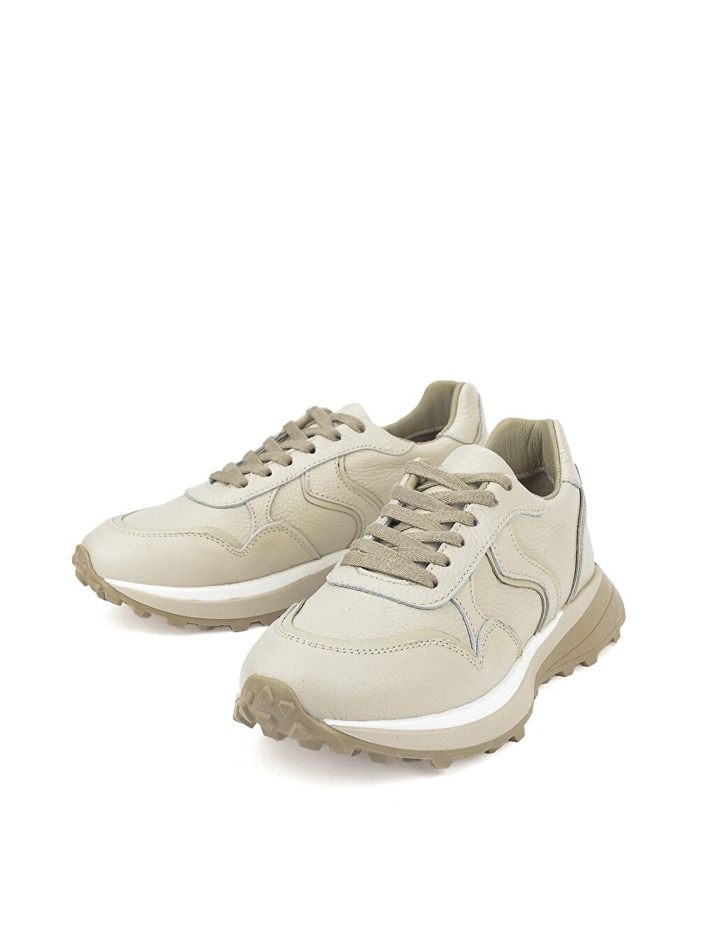 Kadın Hakiki Deri Sneaker 1311000 5249 Bej-4