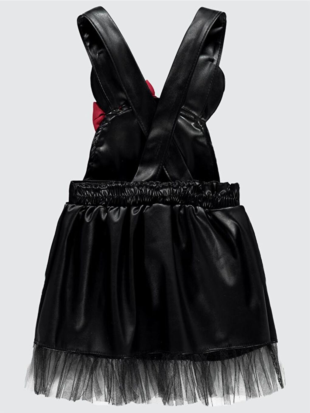 Baby Deri Kulaklı Fiyonklu 9-18 Ay Elbise - Siyah12-18 Ay-1