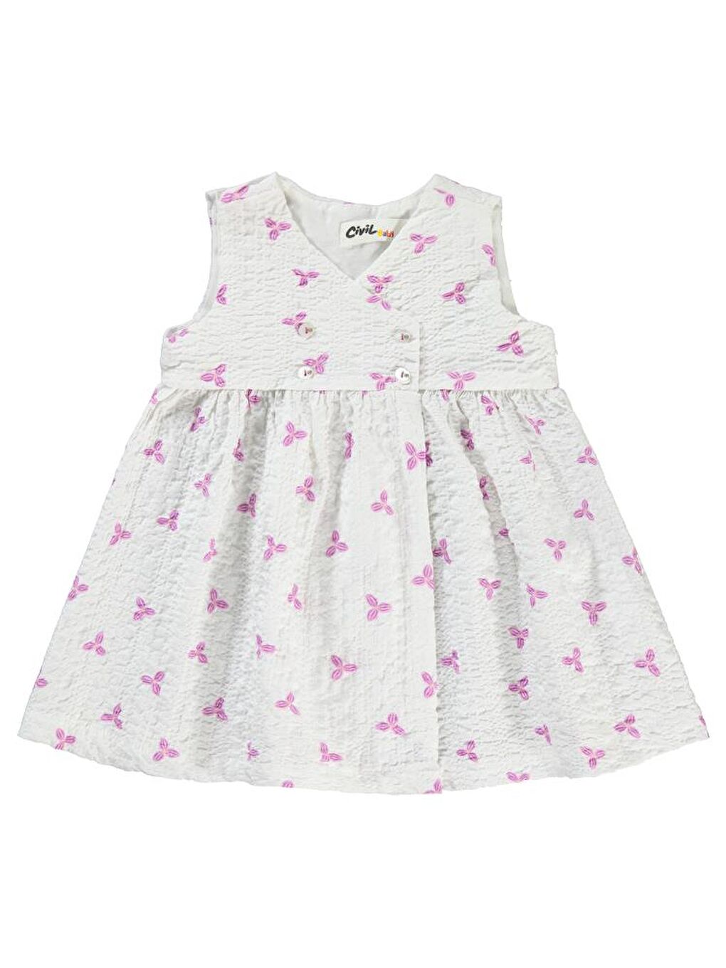 Mor Baby Çiçek Empirme 6-18 Ay Elbise - Lila18-24 Ay-1