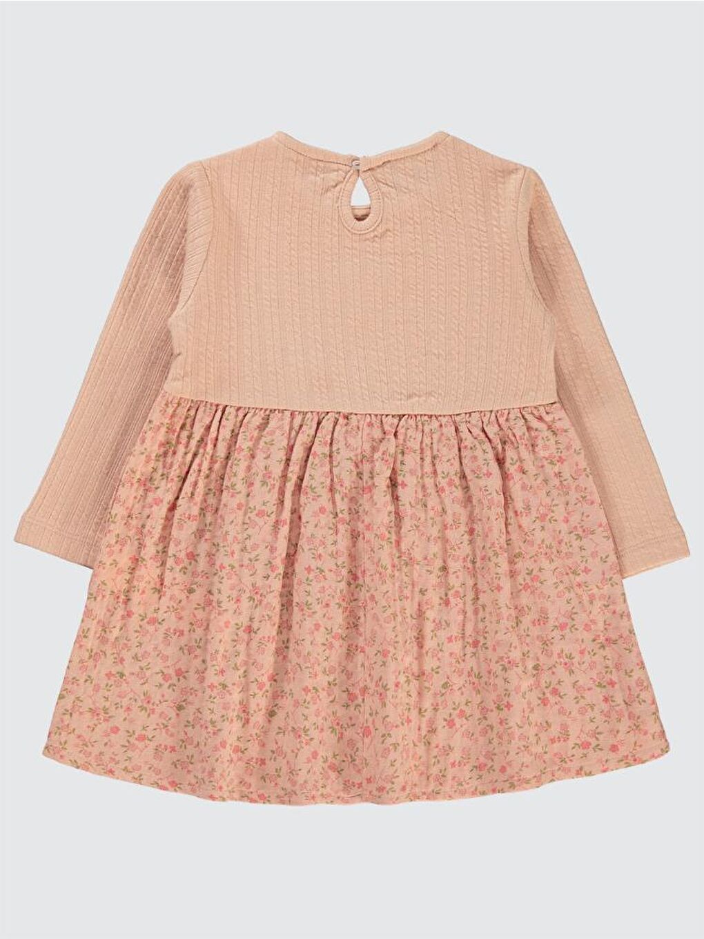 Girls Kalpli Çiçekli 2-5 Yaş Elbise - Pembe 4-5 Yaş-1