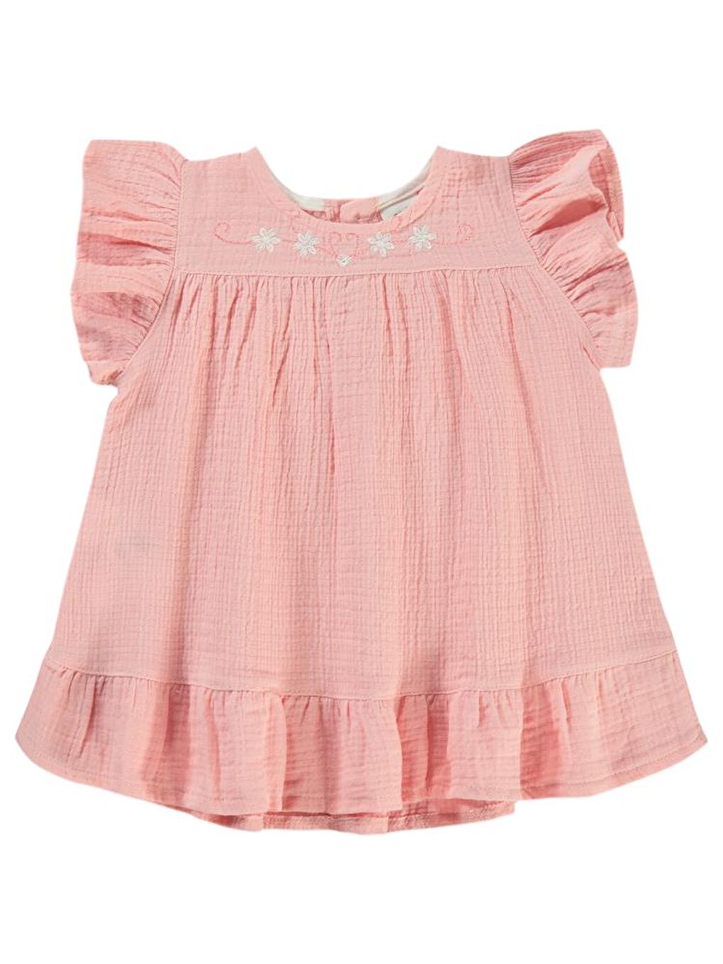 Pembe Baby Müslin 6-18 Ay Elbise - Pudra6-9 Ay