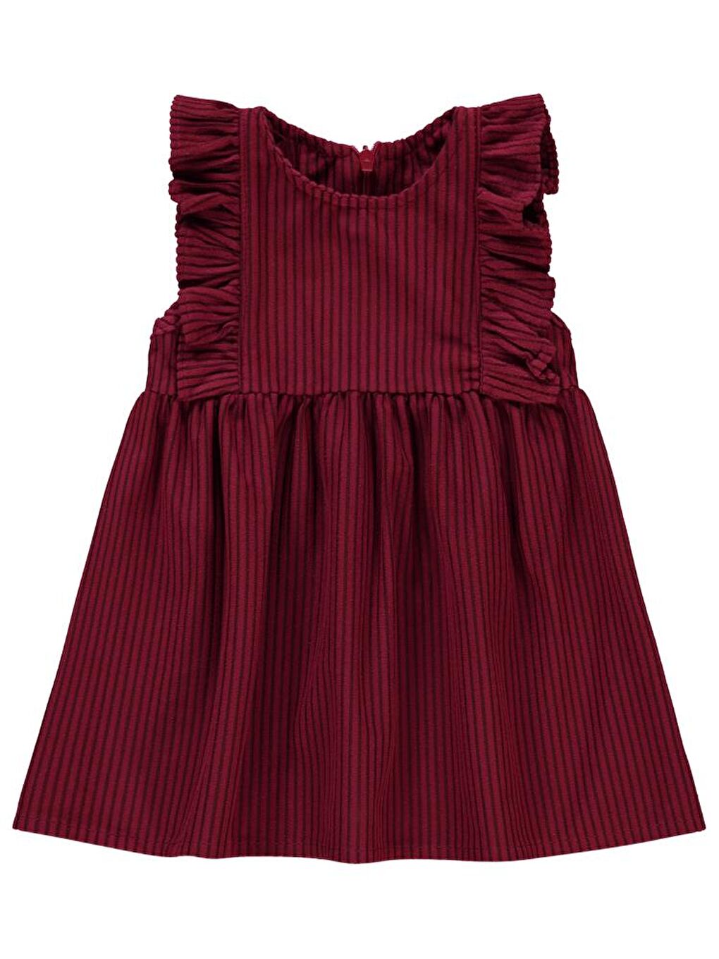 Baby Kol Fırfırlı 6-18 Ay Elbise - Bordo 18-24 Ay