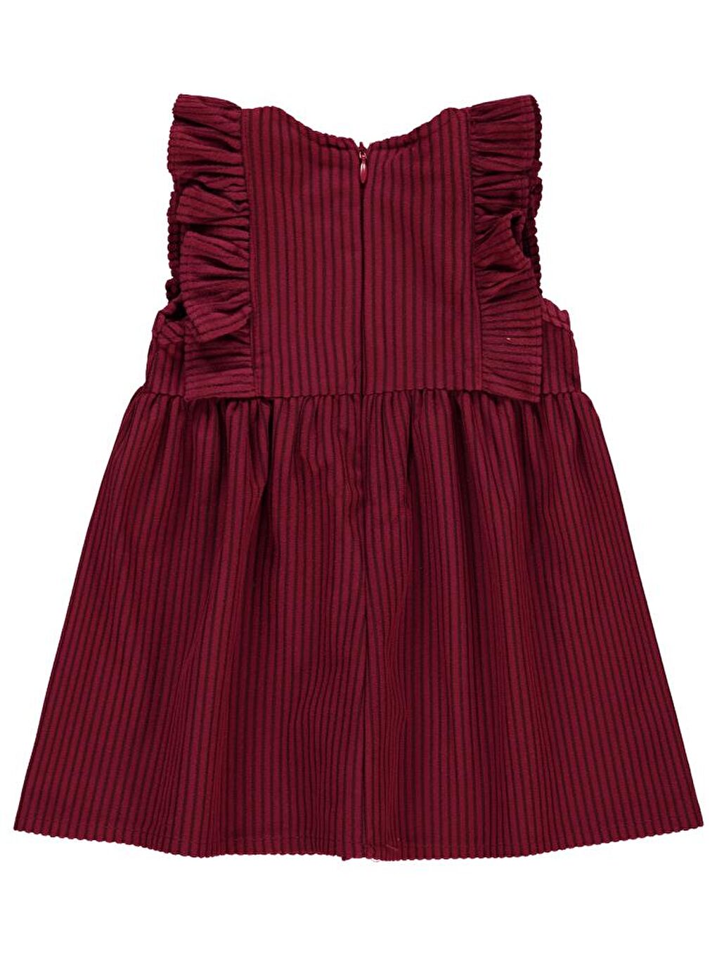 Baby Kol Fırfırlı 6-18 Ay Elbise - Bordo 18-24 Ay-1