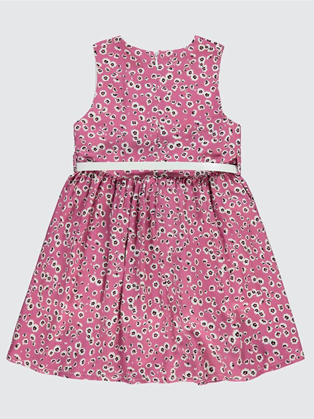 Fuşya Girls Leopar Desenli 2-5 Yaş Elbise - Fusya 2-3 Yaş-1