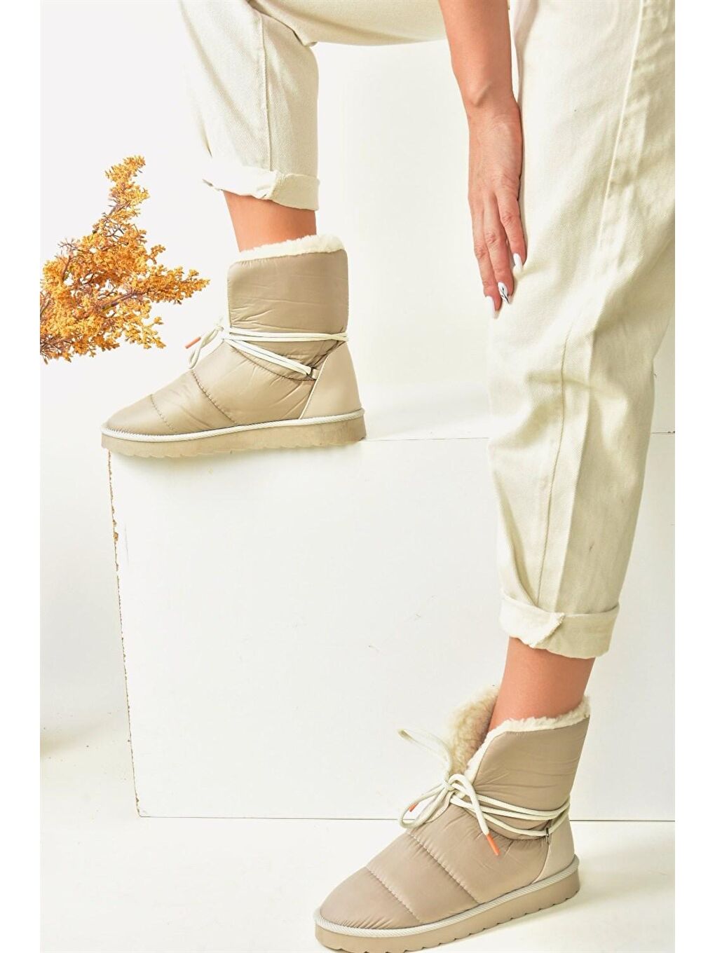 Bej N9730311 Vizon Kadın Bot-1