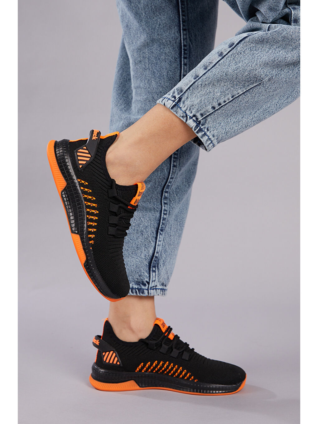 Unisex Siyah Turuncu Spor Ayakkabı Tbqnl-1
