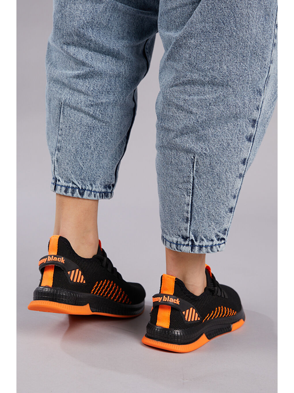 Unisex Siyah Turuncu Spor Ayakkabı Tbqnl-2