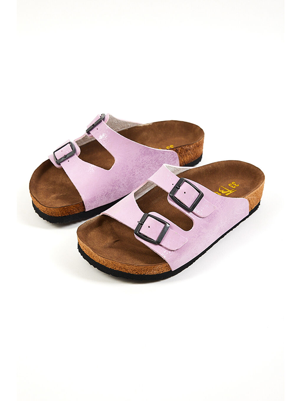 Çocuk Unisex Lila Rahat Kalıp Poli Taban Çift Tokalı Nubuk-2