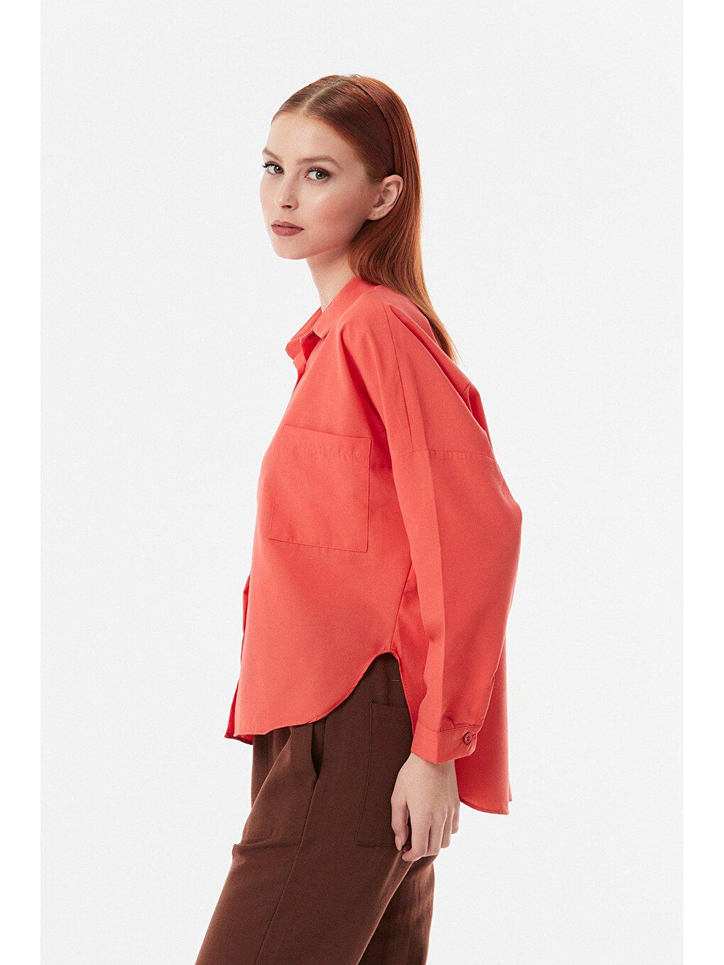 Mercan Tek Cepli Arkası Uzun Gömlek-2