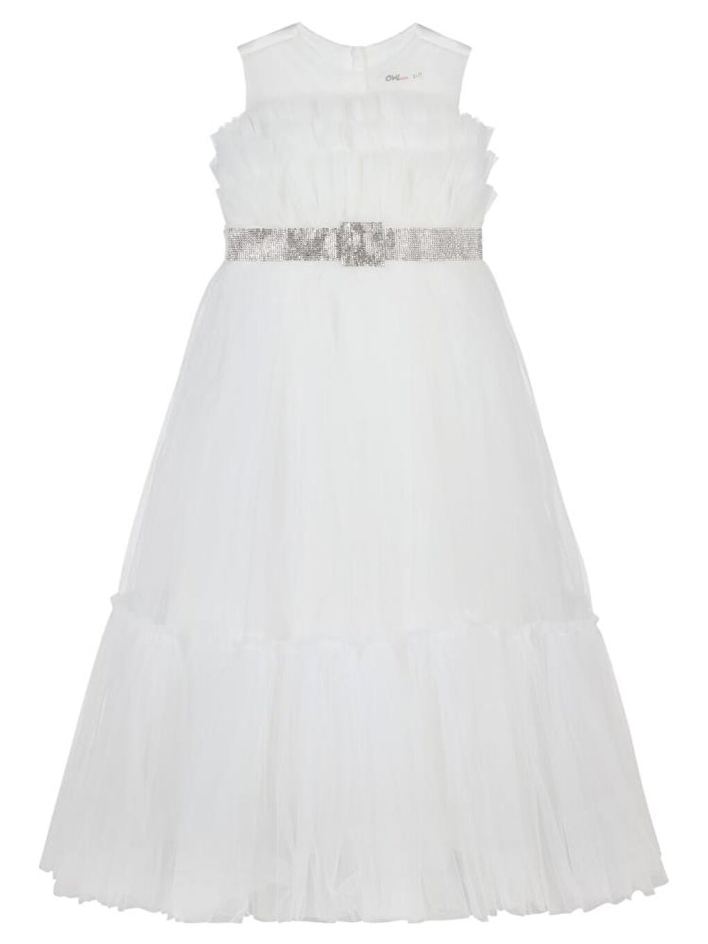 Girls Gümüş Tokalı 6-9 Yaş Abiye - Ekru 7-8 Yaş-2