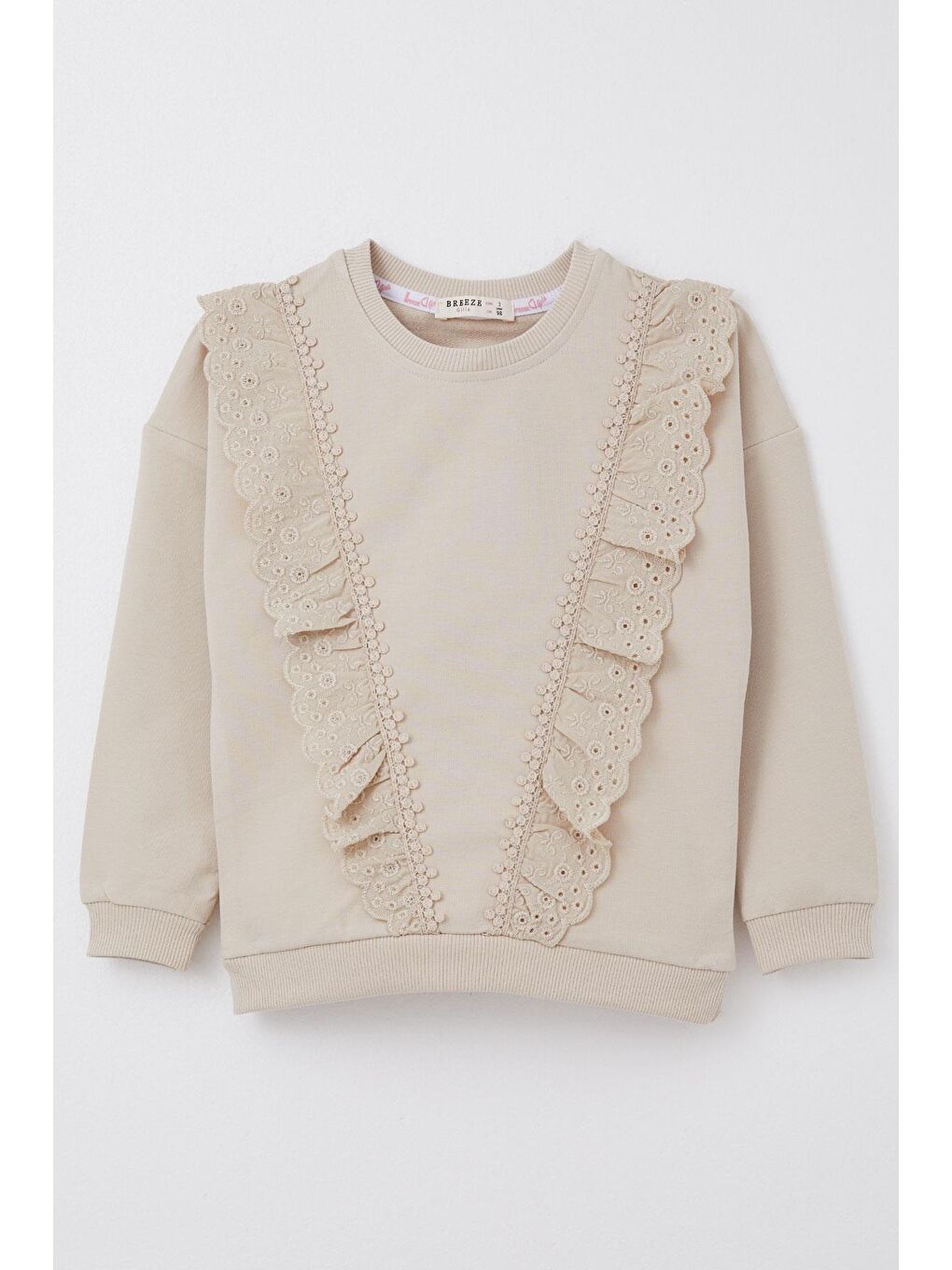 Kız Çocuk Sweatshirt Güpürlü Bej (1.5-4 Yaş)-3