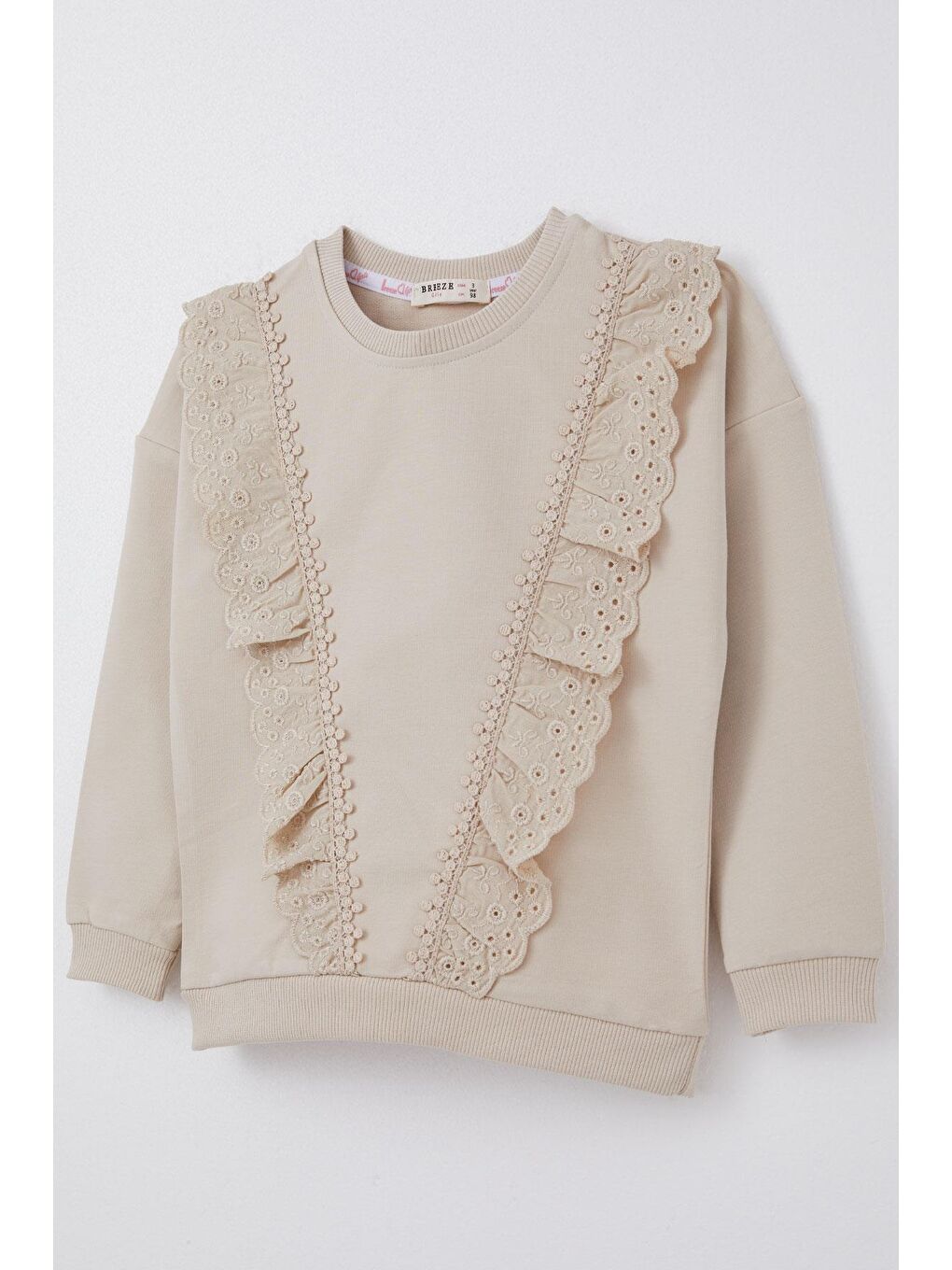 Kız Çocuk Sweatshirt Güpürlü Bej (1.5-4 Yaş)-5