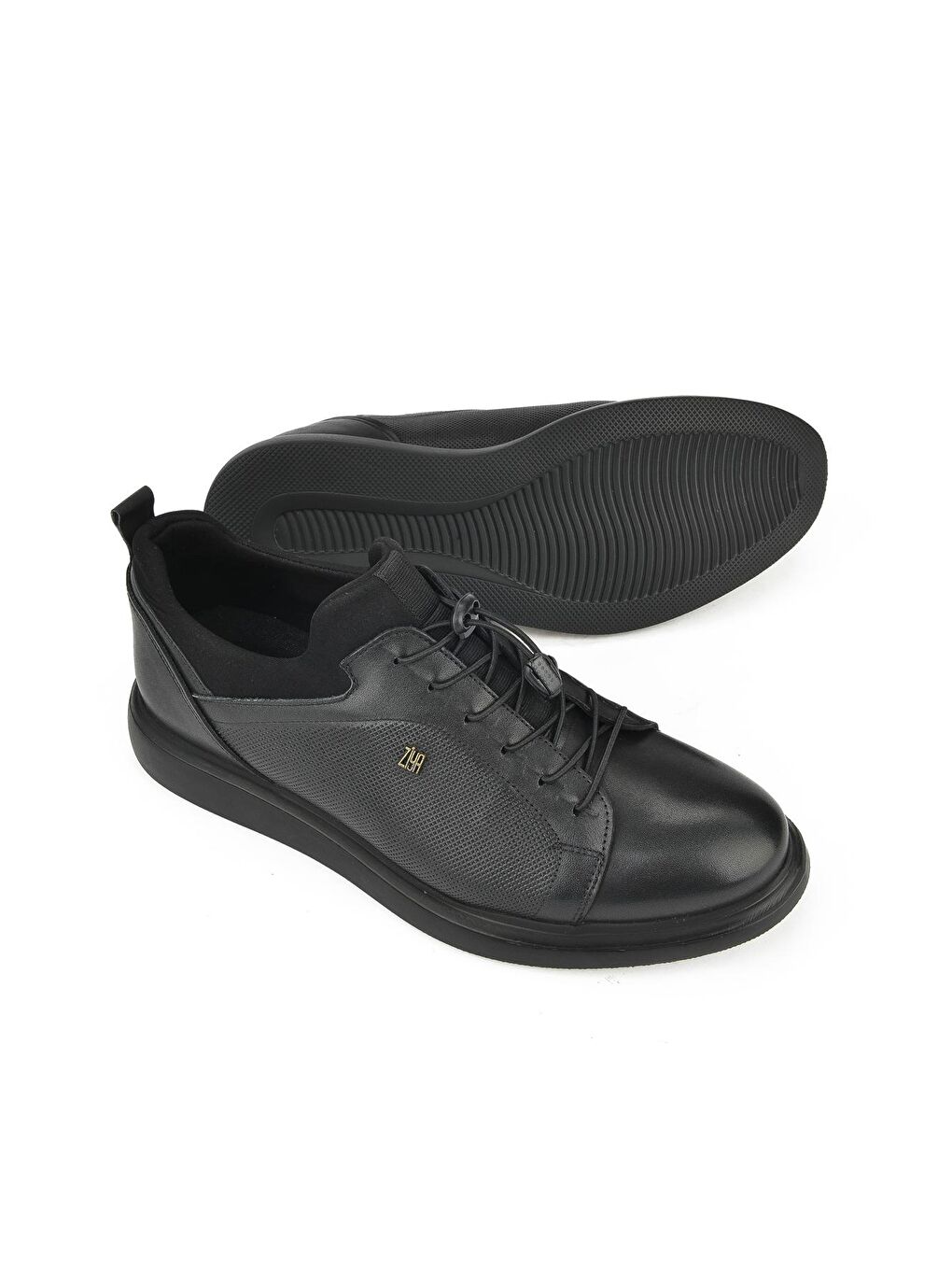 Erkek Hakiki Deri Sneaker 13371Z7002 Siyah-3