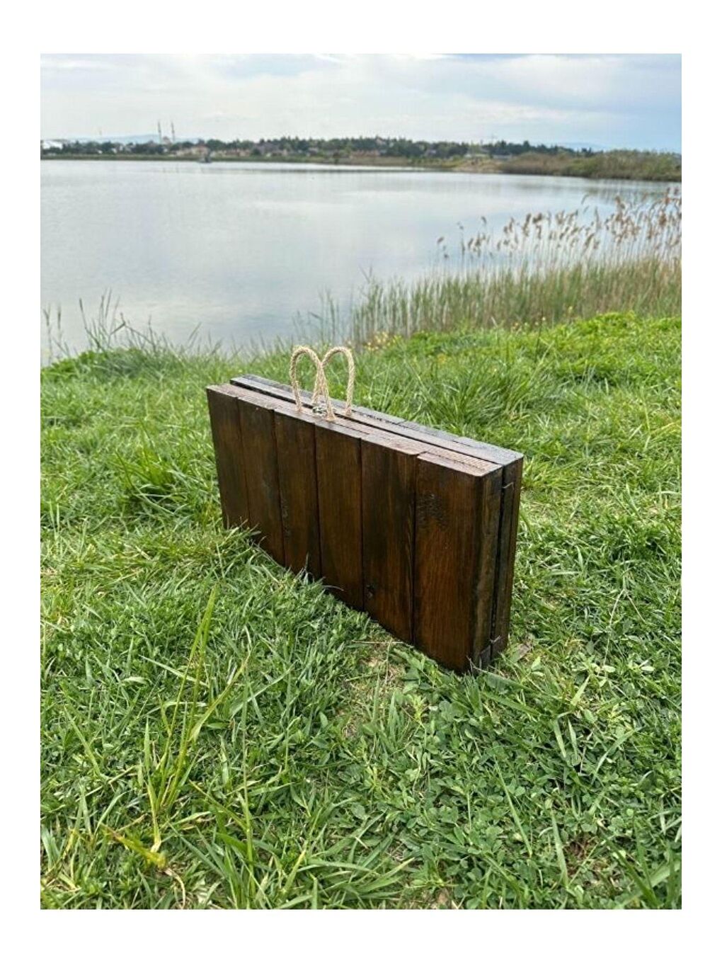 Katlanir Kamp Masası,ahşap Piknik Masası, Balkon Masası, Mutfak Masası 50x50x50 Kahverengi-2