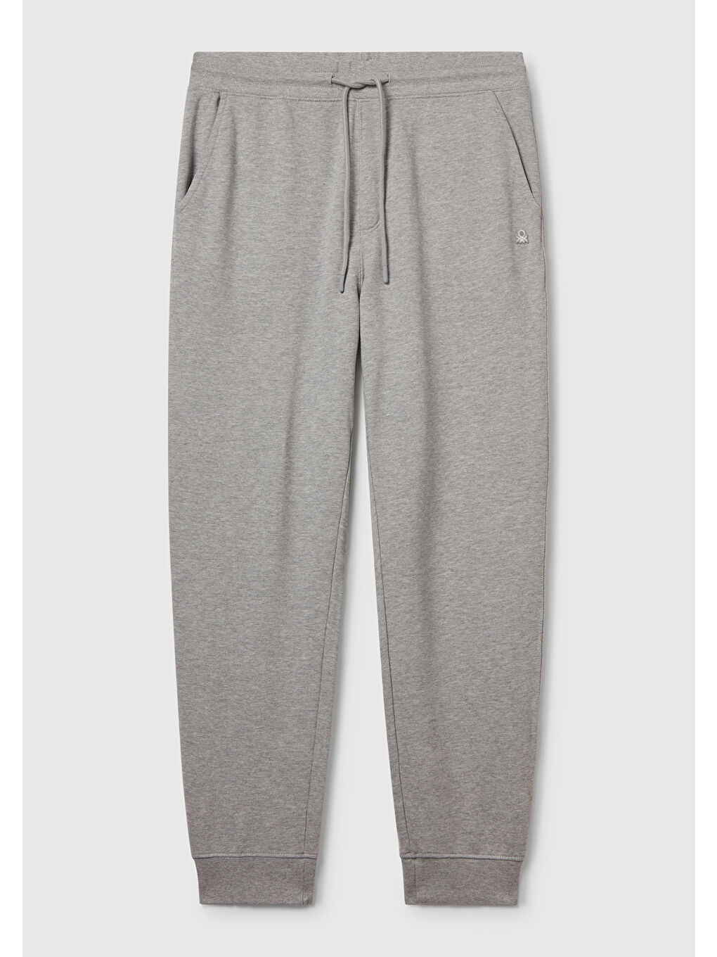 Gri Melanj %100 Pamuk Yanları Cepli Arkası Cep Detaylı Erkek Jogger Eşofman Altı-1