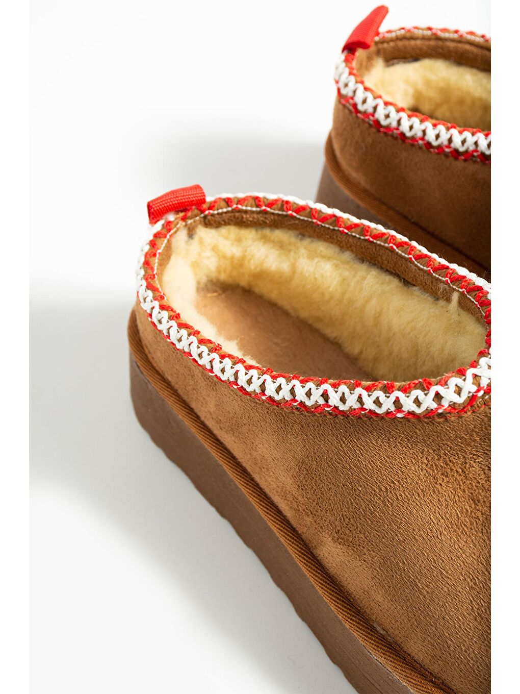 Kahverengi Kalın Taban İçi Kürklü Kadın Ev Terliği 007-2000-23Ug-3