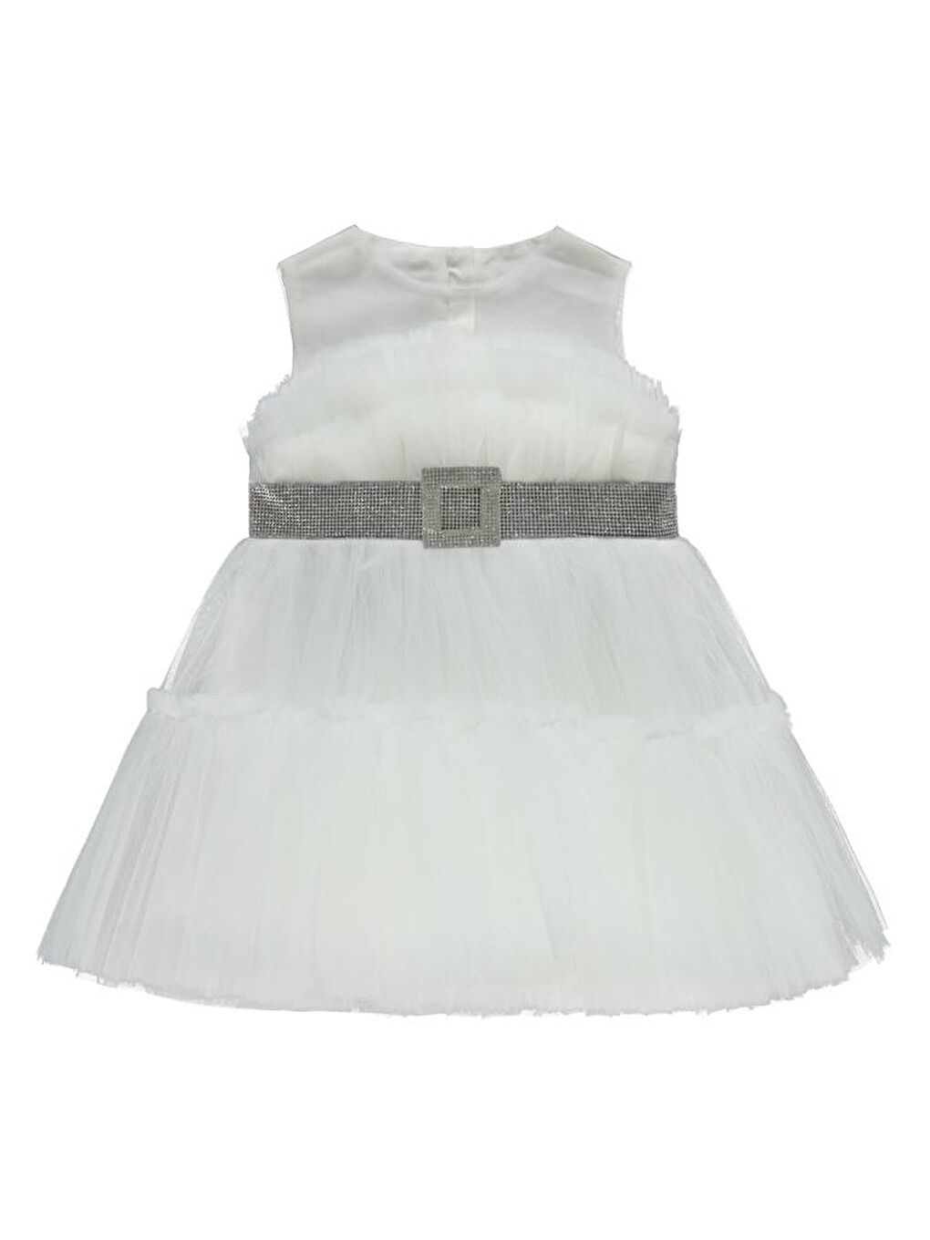 Girls Gümüş Tokalı 2-5 Yaş Abiye - Ekru 3-4 Yaş