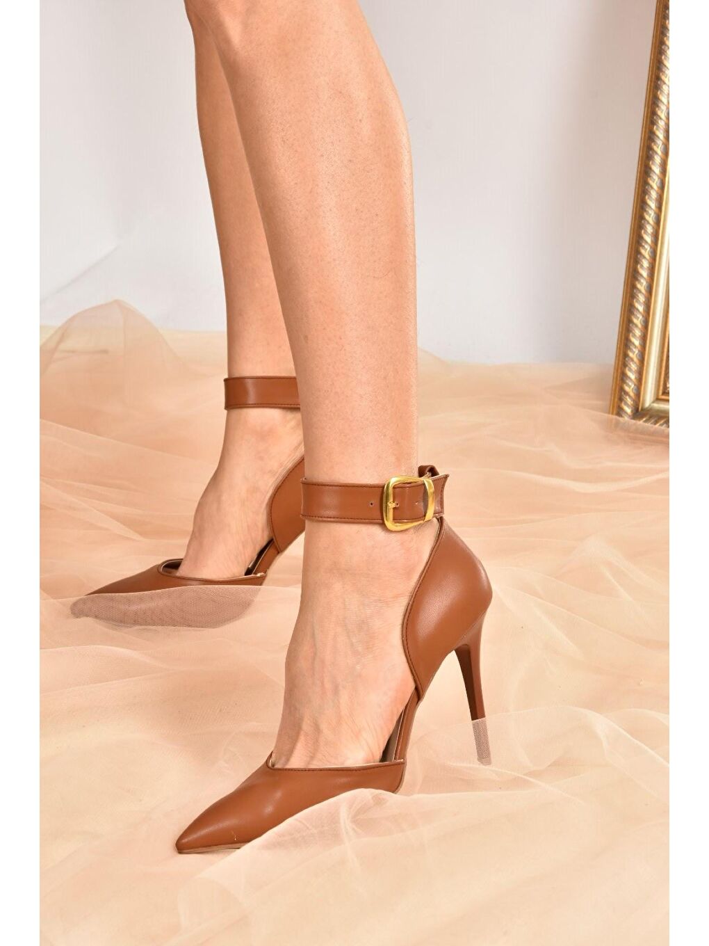 Kahverengi Taba Kadın Topuklu Ayakkabı K654073309-1