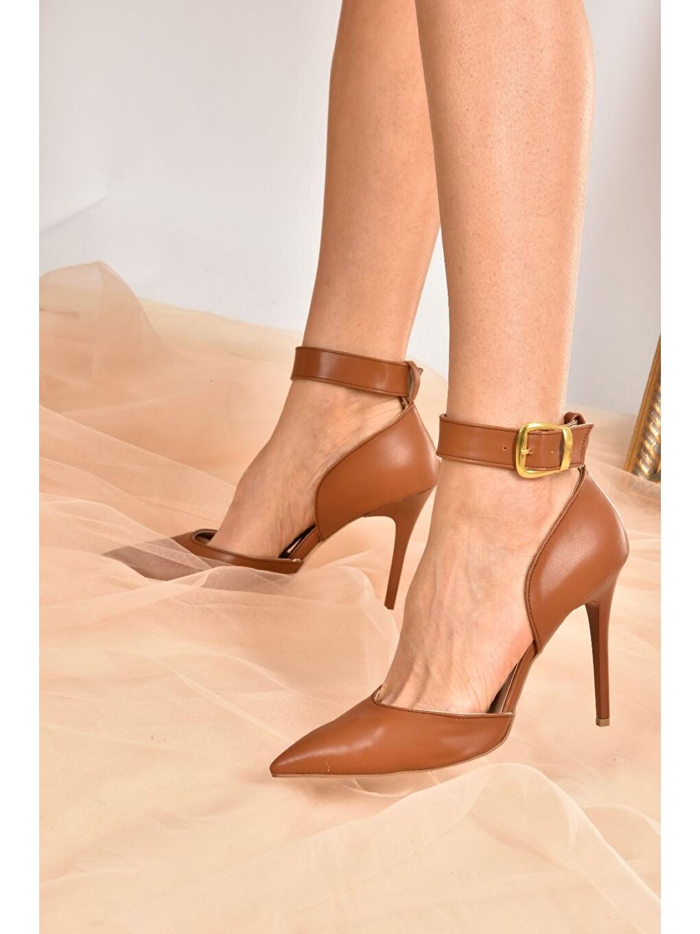Kahverengi Taba Kadın Topuklu Ayakkabı K654073309-3