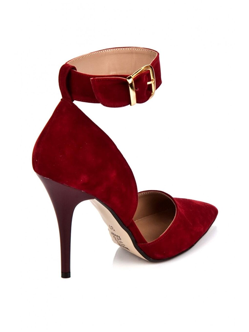 Bordo Süet Kadın Topuklu Ayakkabı K654073302-4