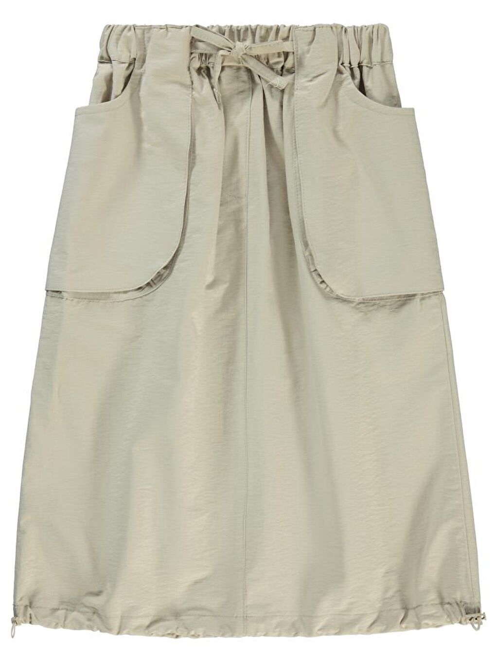 Girls Körük Cepli Uzun 6-9 Yaş Etek - Bej 7-8 Yaş