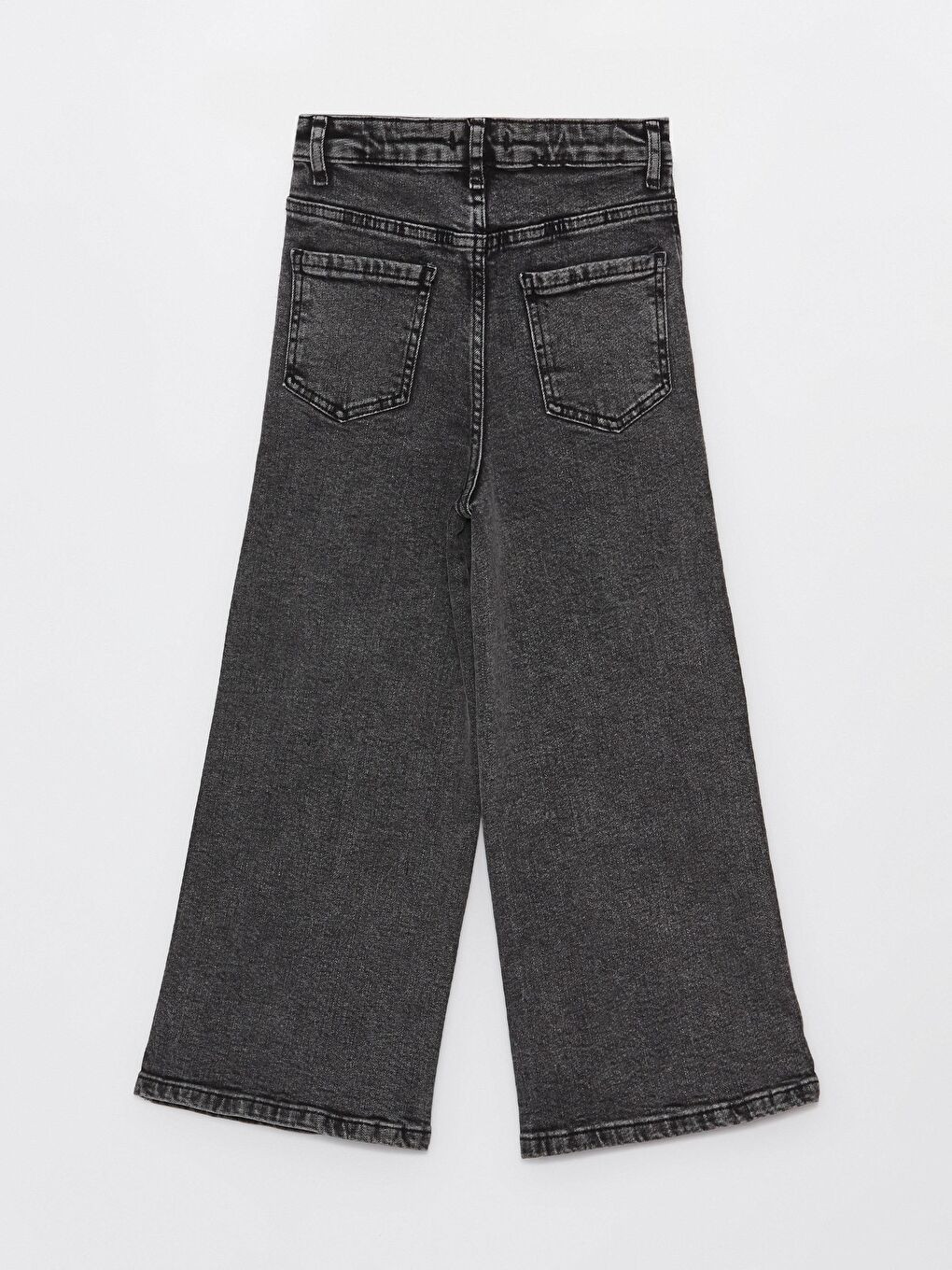 Siyah Kız Çocuk Kalp Detay Jean Denim Pantolon-1