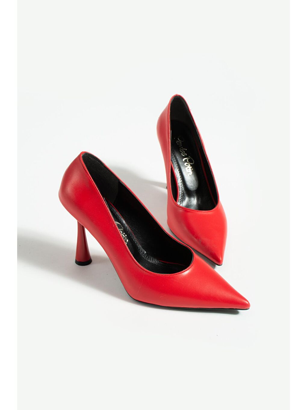 Kırmızı Sivri Burun Kadeh Topuklu Kadın Ayakkabı 017-1450-22Cilt-3