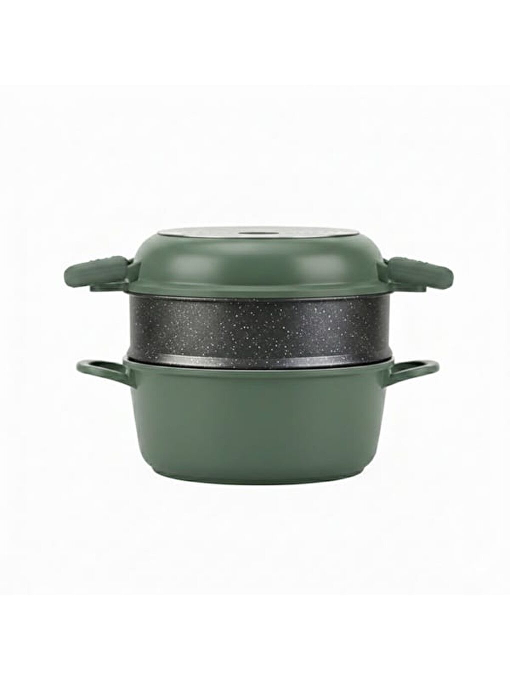 Pienza Alüminyum Tencere Seti - Yeşil / Siyah - 7 Parça-2