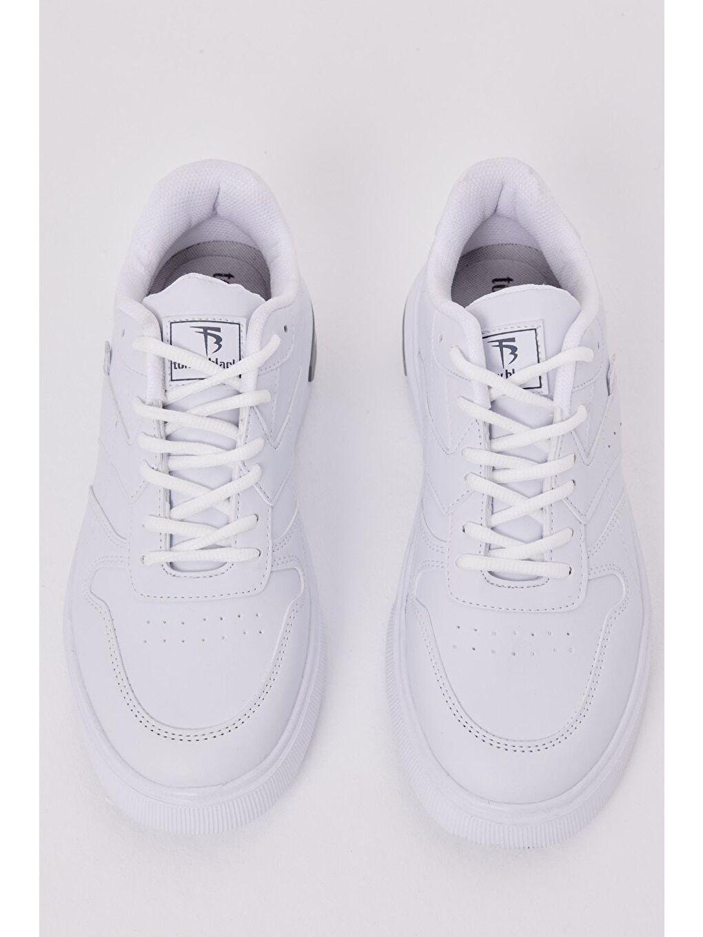 Erkek Beyaz Faylon Taban Bağcıklı Spor Ayakkabı-1
