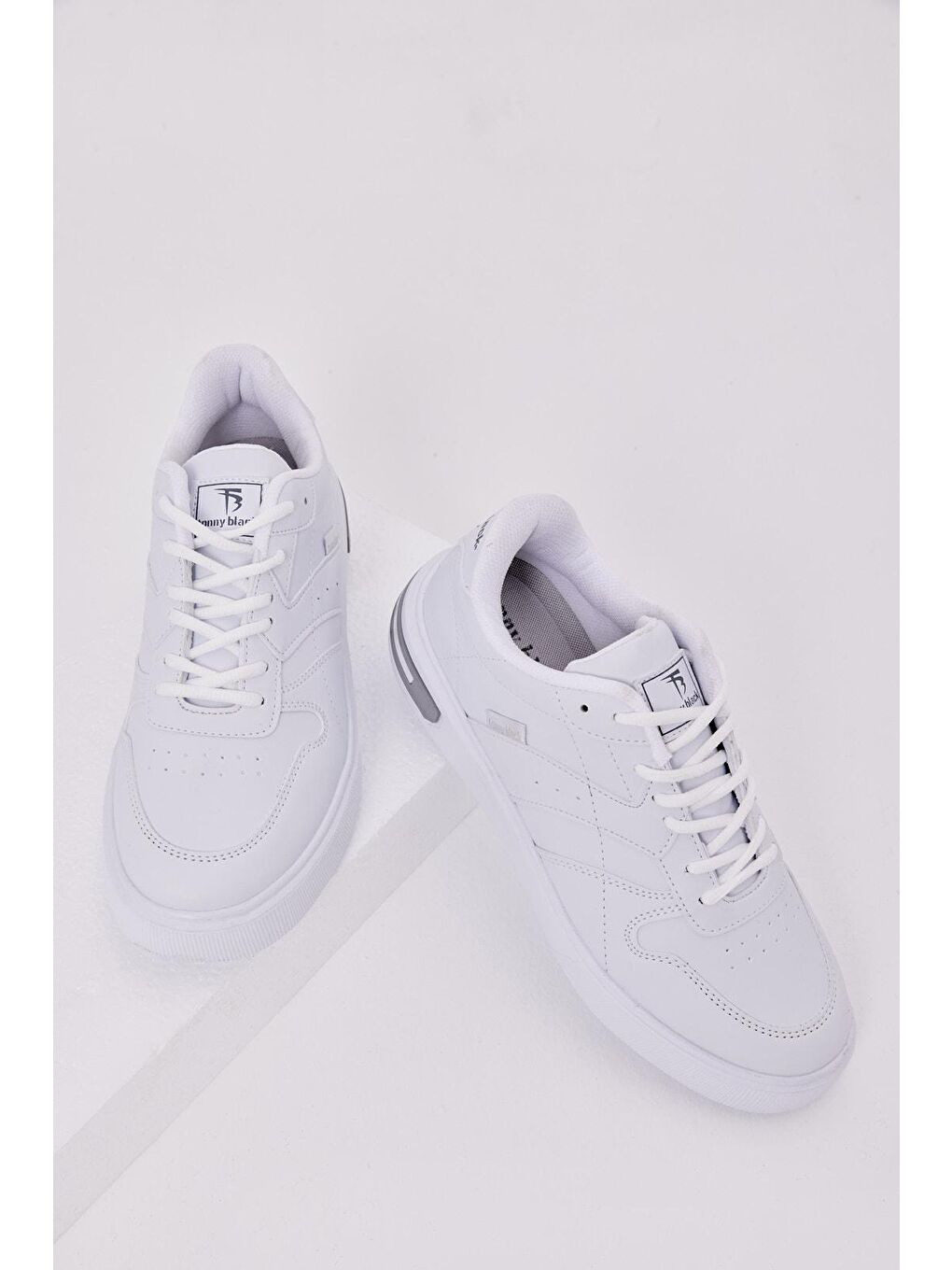 Erkek Beyaz Faylon Taban Bağcıklı Spor Ayakkabı-2