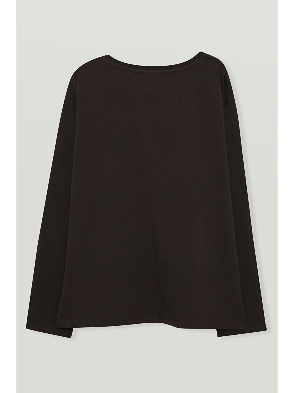 Siyah Uzun Kollu Baskılı Kız Çocuk Sweatshirt-1