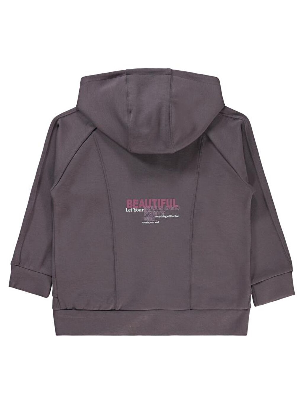 Girls Beautiful Baskılı 6-9 Yaş Hırka - Gri 6-7 Yaş-1